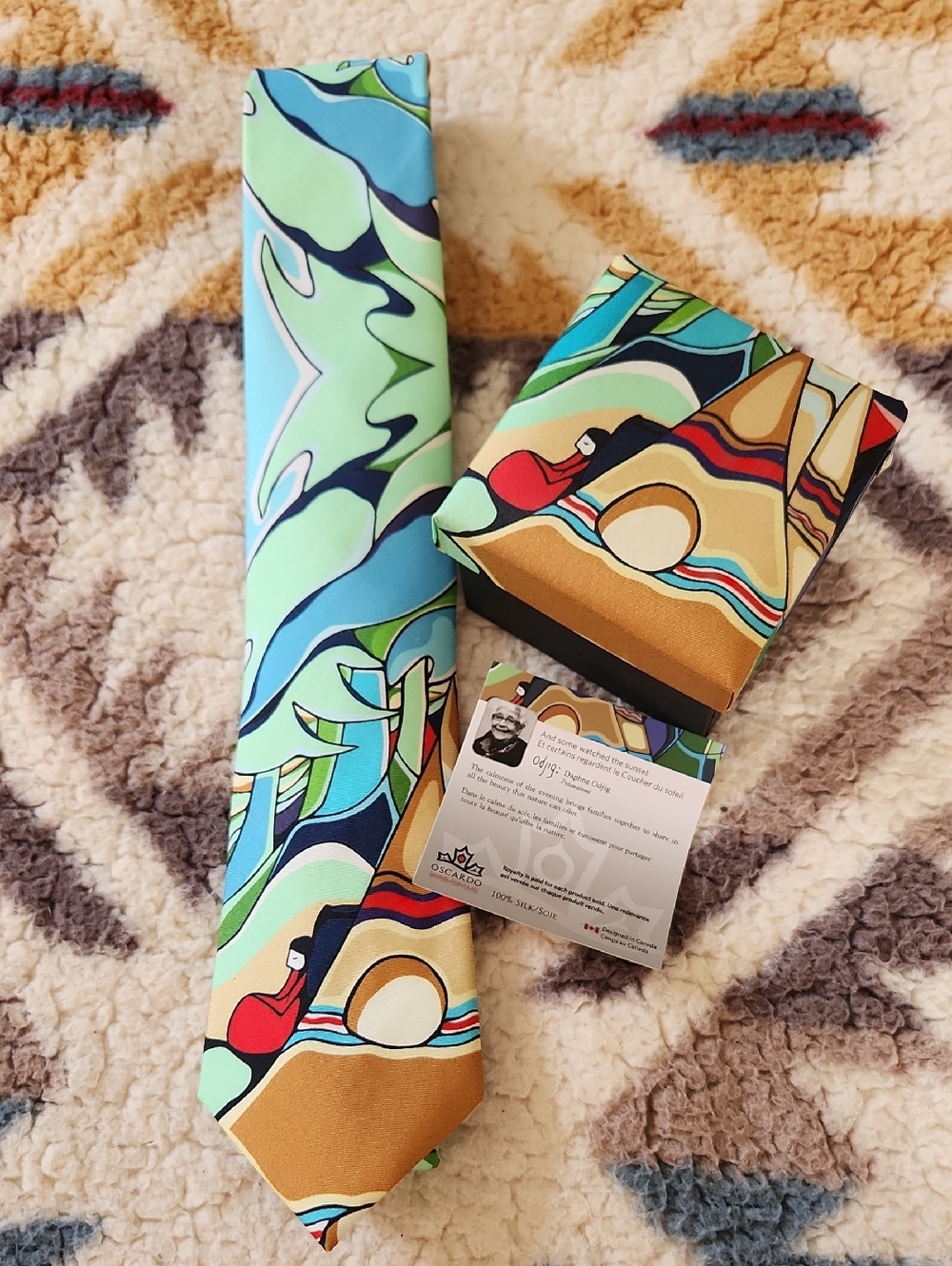 100% Silk Tie Brand New in Gift Box - ANISHNABE DESIGNED BY DAPHNE OJIG